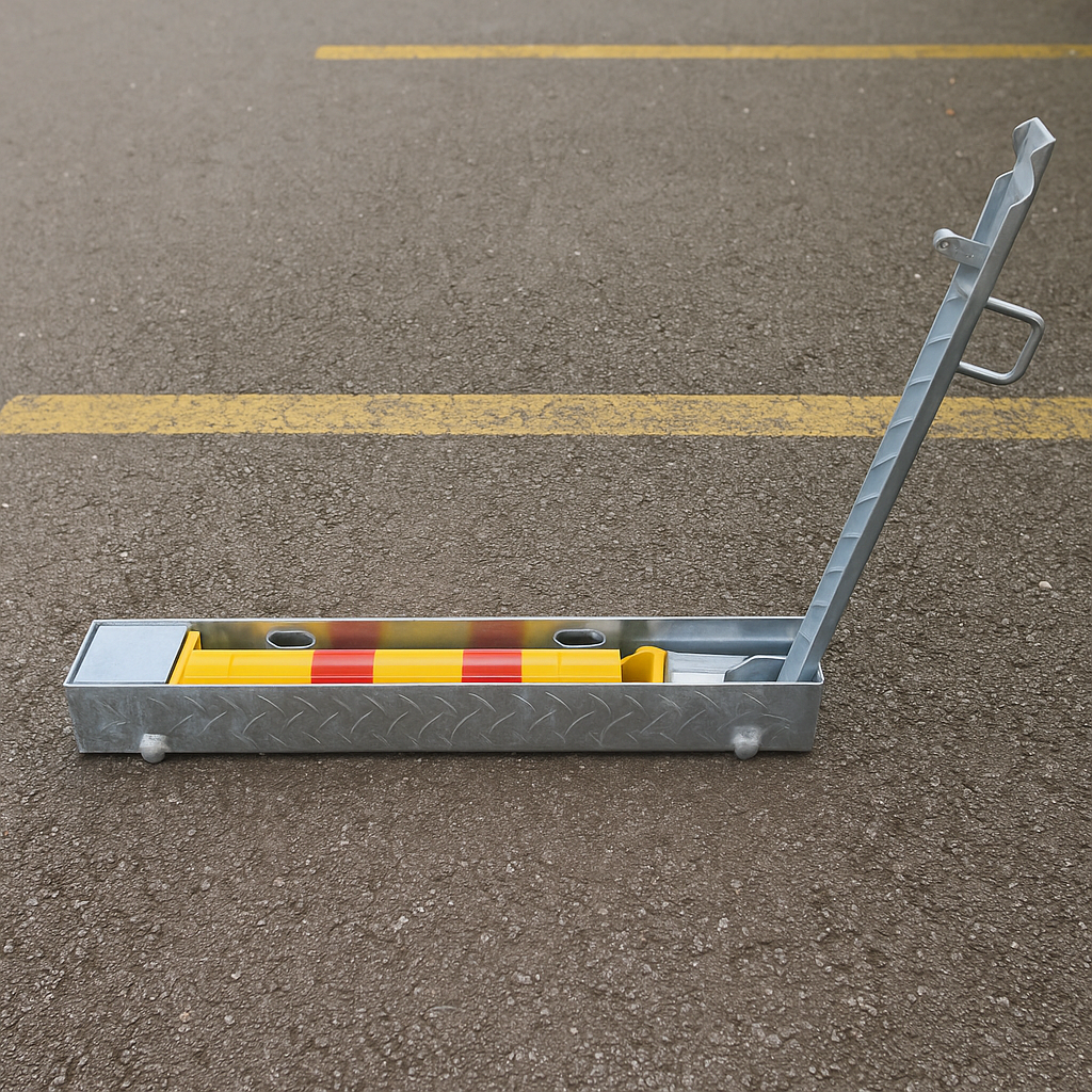 Fold Away (Coffin) Yellow & Red Parking Post