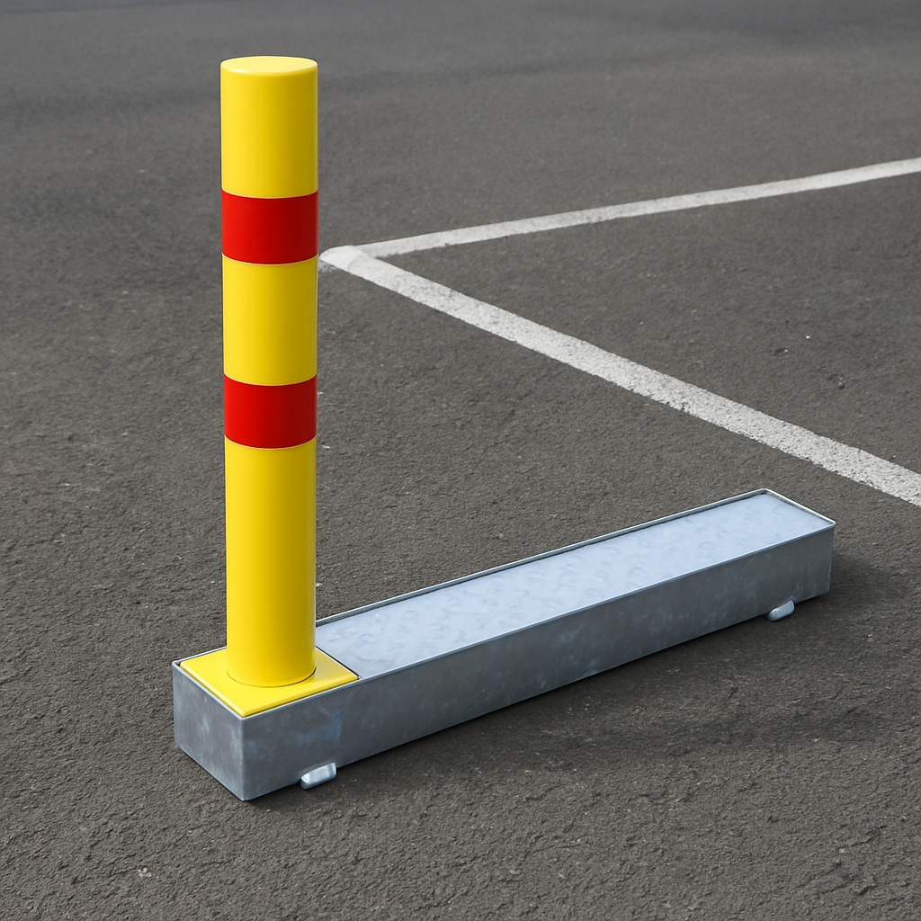 Fold Away (Coffin) Yellow & Red Parking Post