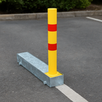 Fold Away (Coffin) Yellow Parking Post with Reflective Red Band