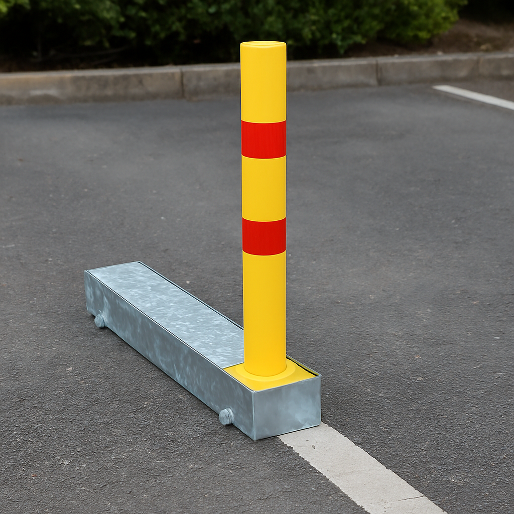 Fold Away (Coffin) Yellow & Red Parking Post