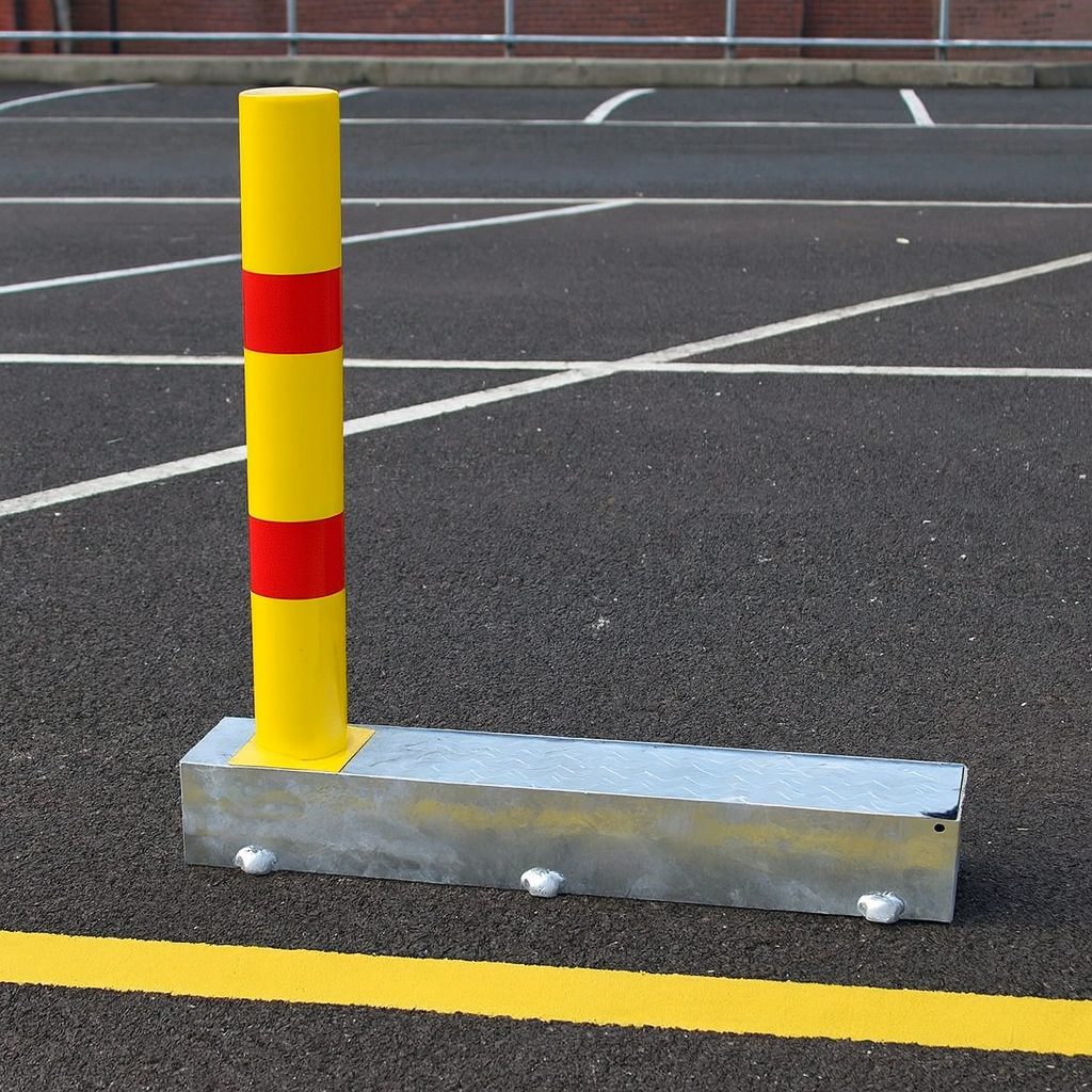 Fold Away (Coffin) Yellow & Red Parking Post