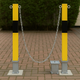 2 x Heavy-Duty Removable Security Bollards/Posts with Chain