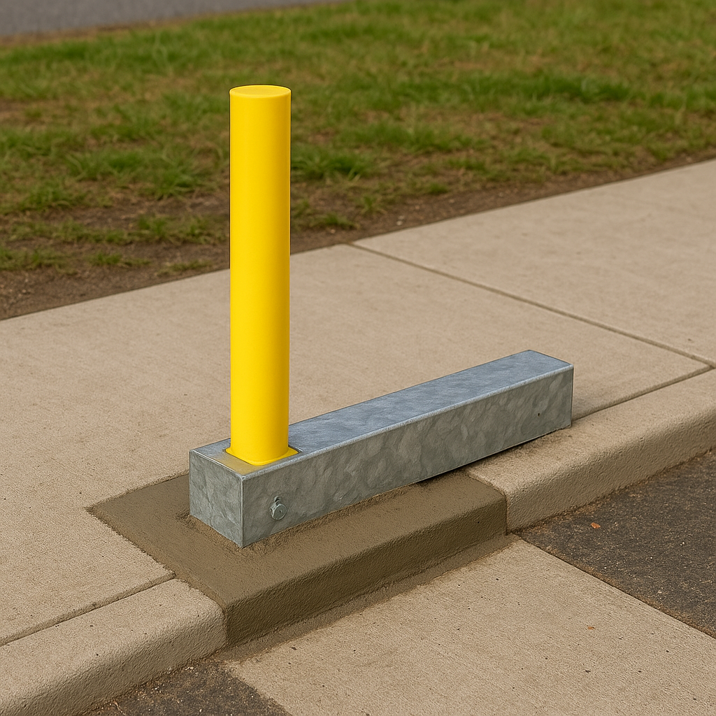 Yellow Fold Away Parking Post