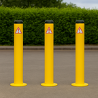 750mm Steel Fixed Bollard Post with Durable Plastic Cap – Permanent Safety Barrier for Traffic & Asset Protection