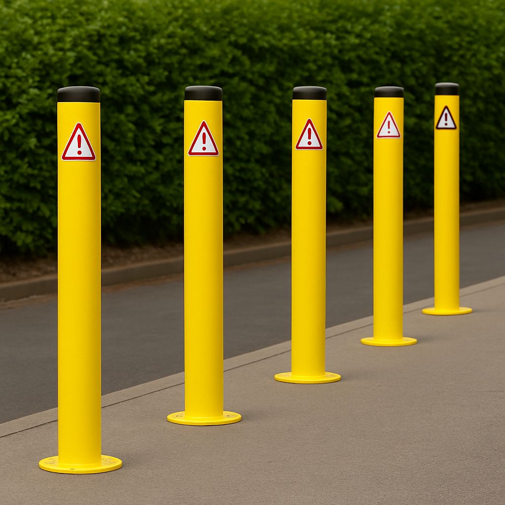 750mm Steel Fixed Bollard Post with Durable Plastic Cap – Permanent Safety Barrier for Traffic & Asset Protection