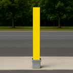 Heavy-Duty Removable Parking Security Post – Bright Yellow Steel Bollard with Padlock | Driveway & Car Park Protection