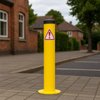 750mm Steel Fixed Bollard Post with Durable Plastic Cap – Permanent Safety Barrier for Traffic & Asset Protection