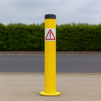 750mm Steel Fixed Bollard Post with Durable Plastic Cap – Permanent Safety Barrier for Traffic & Asset Protection