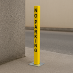Heavy-Duty Yellow Removable Security Post – “NO PARKING” Warning | Anti-Theft Bollard for Driveways & Commercial Spaces