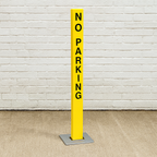 Heavy-Duty Yellow Removable Security Post – “NO PARKING” Warning | Anti-Theft Bollard for Driveways & Commercial Spaces