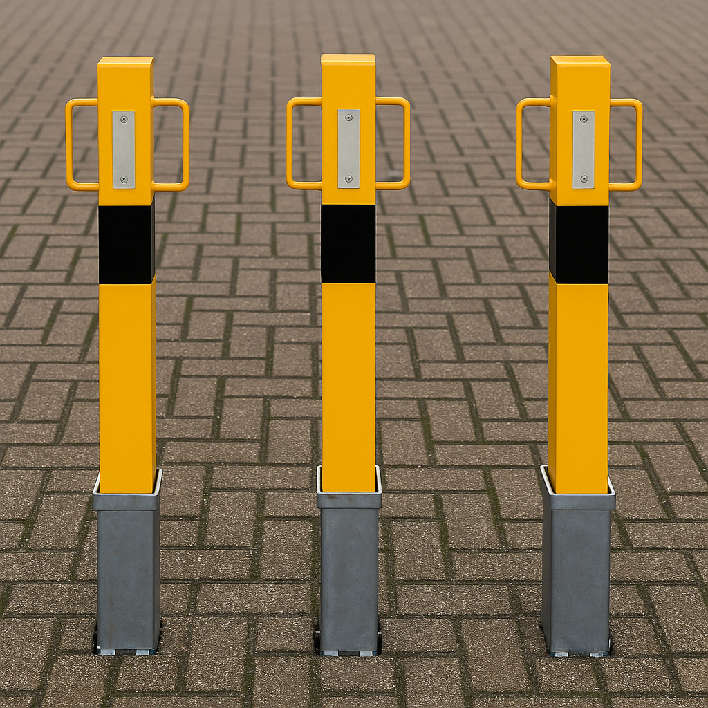 Heavy-Duty Yellow Removable Security Post with Lift-Out Handles