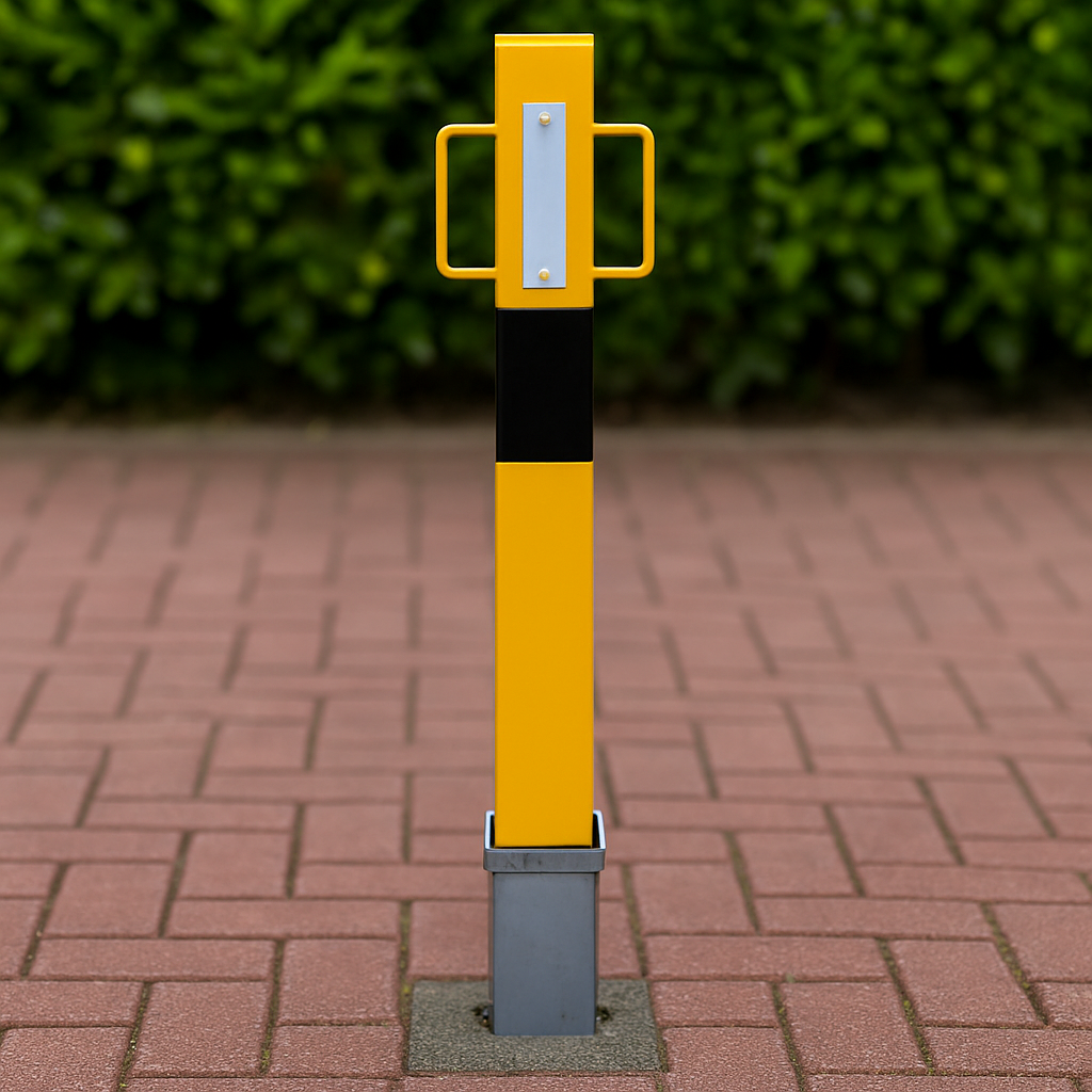 Heavy-Duty Yellow Removable Security Post with Lift-Out Handles