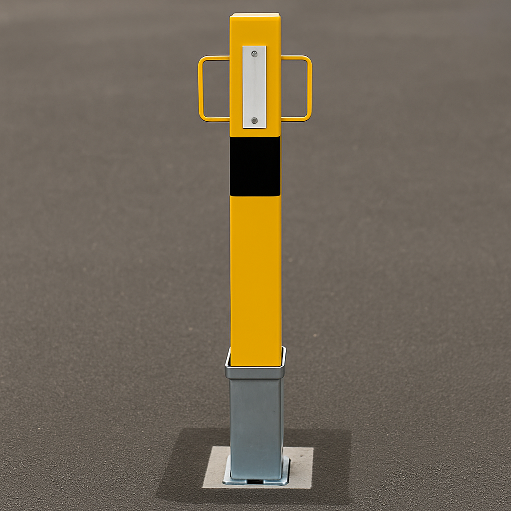Heavy-Duty Yellow Removable Security Post with Lift-Out Handles
