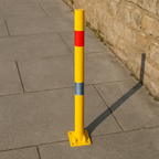 Yellow & Red Bendy Fold-Down Parking Post