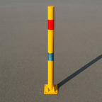 Yellow & Red Bendy Fold-Down Parking Post