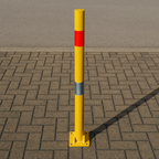 Yellow & Red Bendy Fold-Down Parking Post