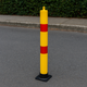 900mm High Fold Down Parking Post – Yellow with Red Band