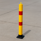 900mm High Fold Down Parking Post – Yellow with Red Band