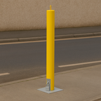 Heavy-Duty Yellow Removable Security Bollard with Reflective Band & Lock – Driveway & Parking Protection