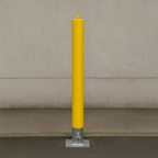 76mm Removable Yellow Security Bollard with Chain Eyelets & ‘No Parking’ Logo – Heavy-Duty Steel Post for Driveways & Commercial Use