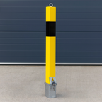Heavy-Duty Removable Yellow Parking Post with Lockable Eyelet – Anti-Theft Security Bollard