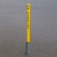 76mm Removable Yellow Security Bollard with Chain Eyelets & ‘No Parking’ Logo – Heavy-Duty Steel Post for Driveways & Commercial Use